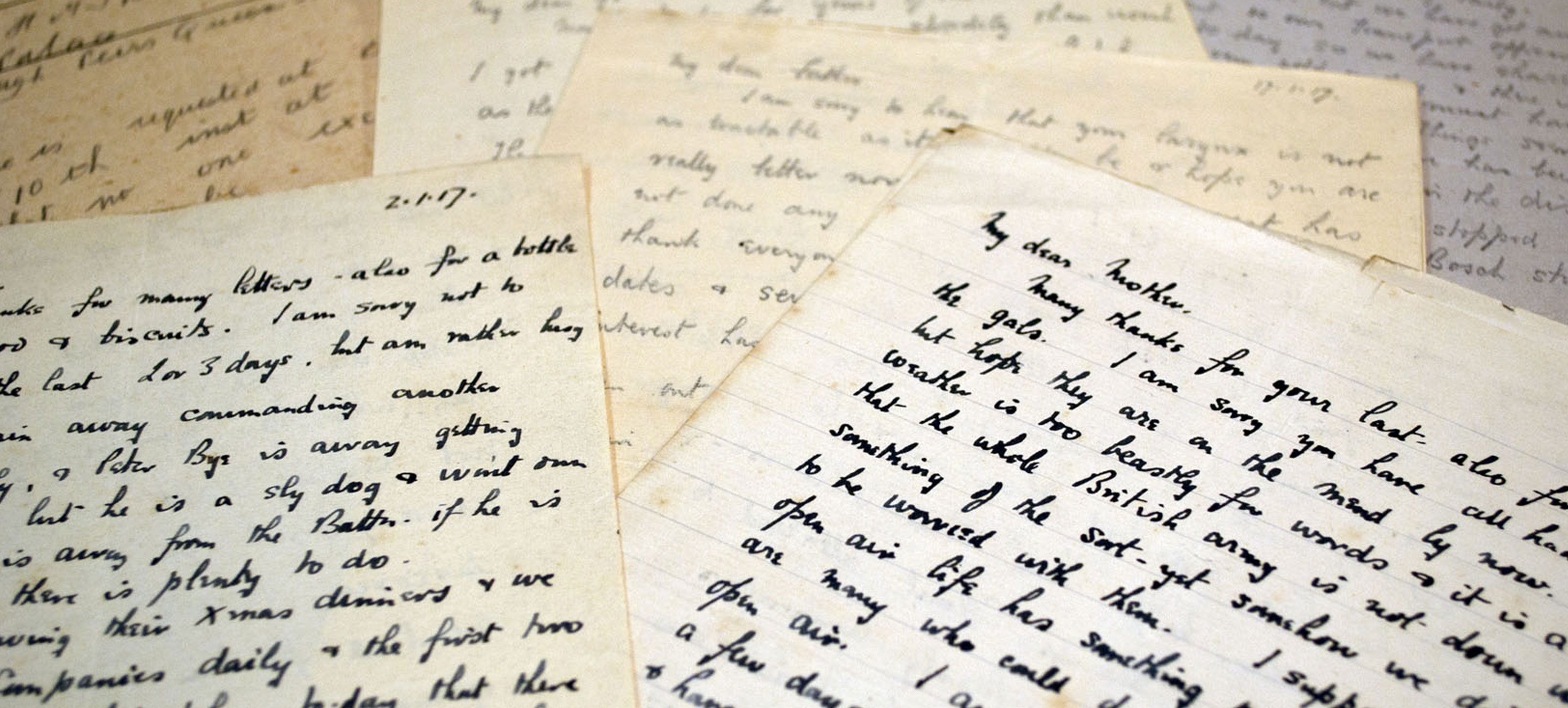 Papers hand-written in black ink