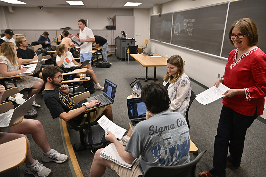 A group of students in class