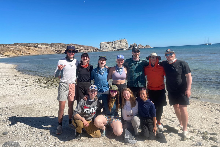 Paul Miller guided Emily Lyons &rsquo;26 and fellow students on a sea kayaking trip to Baja, Mexico