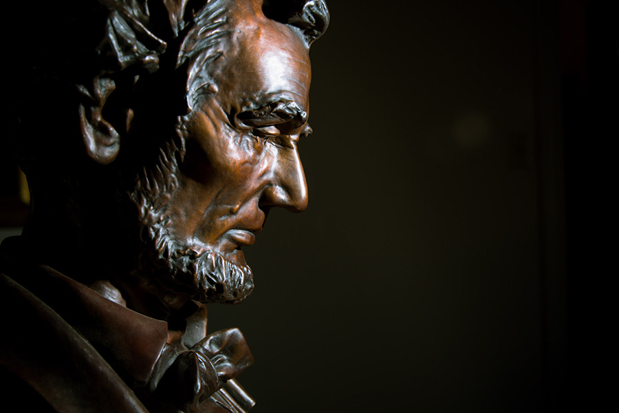 The bronze replica of Augustus Saint-Gaudens&rsquo;s life-sized bust