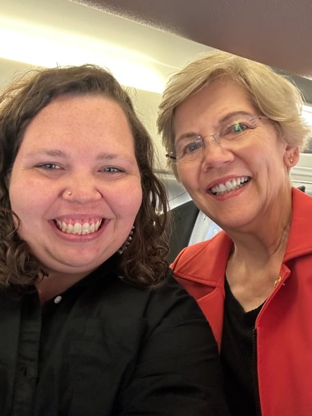 Norcross (left) with U.S. Sen. Elizabeth Warren.