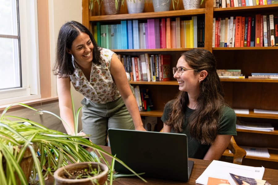 History Prof. Hannah Greenwald and history major Julia Lavine &rsquo;28.