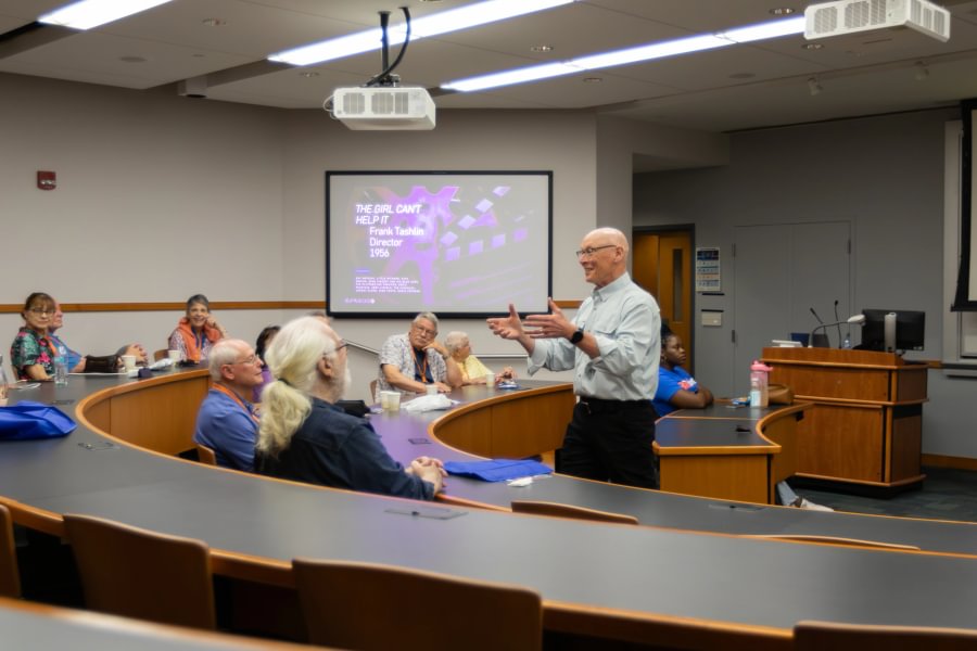 English Prof. Jack Ryan engages alumni in conversation during an Alumni College class during Reunion Weekend 2026.